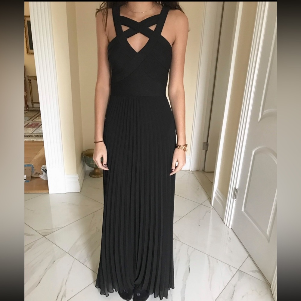 Black Floor Length Pleated Gown Ruby Rox Prom